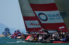 TeamOrigin v Artemis, Louis Vuitton Trophy Auckland. Photo © Ian Roman/TeamOrigin